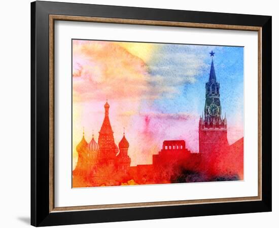 Moscow Kremlin, Lenin Mausoleum and St Basils Cathedral Photographed close Up-Tanor-Framed Photographic Print