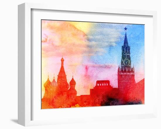 Moscow Kremlin, Lenin Mausoleum and St Basils Cathedral Photographed close Up-Tanor-Framed Photographic Print