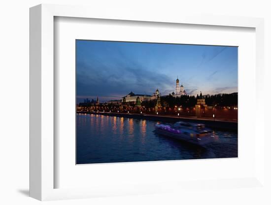 Moscow, Kremlin, View from the Moskva Shore, at Night-Catharina Lux-Framed Photographic Print