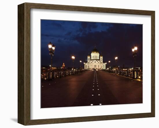 Moscow, Panorama, Christ the Savior Cathedral, by Night-Catharina Lux-Framed Photographic Print