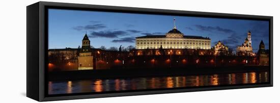 Moscow, Panorama, Kremlin, Kremlin Palace, Evening-Catharina Lux-Framed Premier Image Canvas