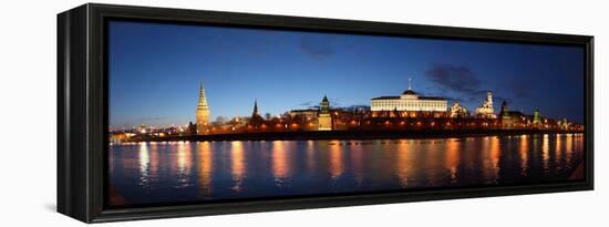 Moscow, Panorama, Kremlin, Kremlin Palace, in the Evening-Catharina Lux-Framed Premier Image Canvas