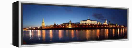 Moscow, Panorama, Kremlin, Kremlin Palace, in the Evening-Catharina Lux-Framed Premier Image Canvas