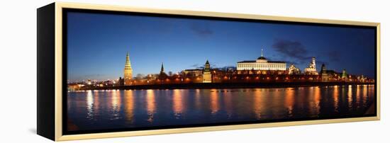 Moscow, Panorama, Kremlin, Kremlin Palace, in the Evening-Catharina Lux-Framed Premier Image Canvas