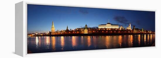 Moscow, Panorama, Kremlin, Kremlin Palace, in the Evening-Catharina Lux-Framed Premier Image Canvas