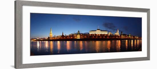 Moscow, Panorama, Kremlin, Kremlin Palace, in the Evening-Catharina Lux-Framed Photographic Print