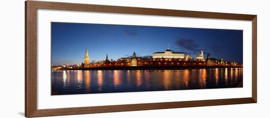 Moscow, Panorama, Kremlin, Kremlin Palace, in the Evening-Catharina Lux-Framed Photographic Print