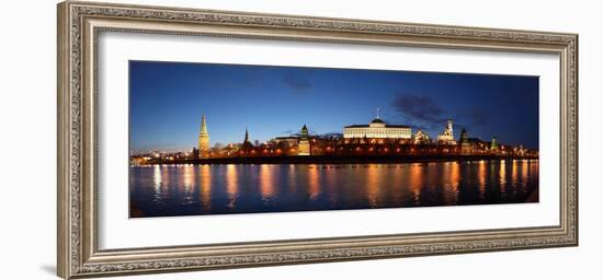 Moscow, Panorama, Kremlin, Kremlin Palace, in the Evening-Catharina Lux-Framed Photographic Print