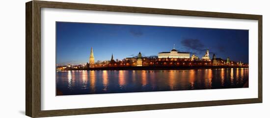 Moscow, Panorama, Kremlin, Kremlin Palace, in the Evening-Catharina Lux-Framed Photographic Print