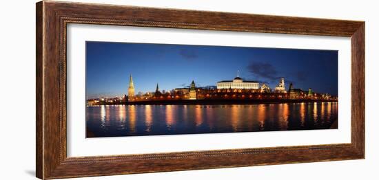 Moscow, Panorama, Kremlin, Kremlin Palace, in the Evening-Catharina Lux-Framed Photographic Print