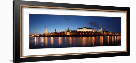 Moscow, Panorama, Kremlin, Kremlin Palace, in the Evening-Catharina Lux-Framed Photographic Print