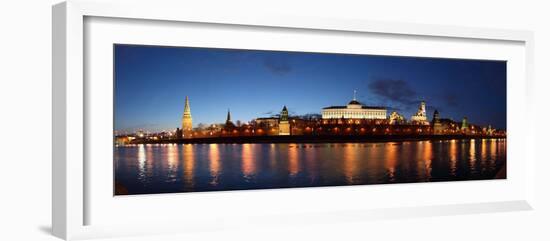 Moscow, Panorama, Kremlin, Kremlin Palace, in the Evening-Catharina Lux-Framed Photographic Print