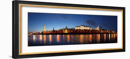 Moscow, Panorama, Kremlin, Kremlin Palace, in the Evening-Catharina Lux-Framed Photographic Print