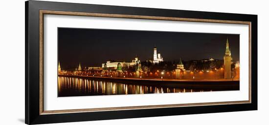 Moscow, Panorama, Kremlin, Moscow, at Night-Catharina Lux-Framed Photographic Print