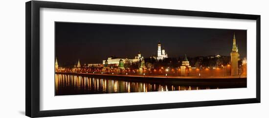 Moscow, Panorama, Kremlin, Moscow, at Night-Catharina Lux-Framed Photographic Print