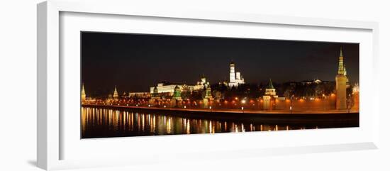 Moscow, Panorama, Kremlin, Moscow, at Night-Catharina Lux-Framed Photographic Print