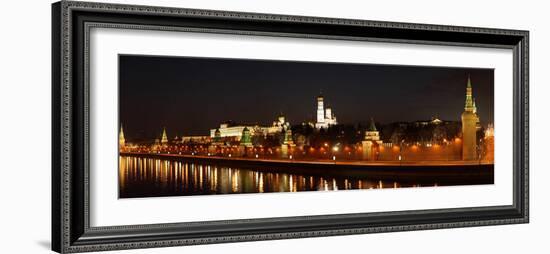 Moscow, Panorama, Kremlin, Moscow, at Night-Catharina Lux-Framed Photographic Print