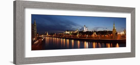 Moscow, Panorama, Kremlin, Moscow, in the Evening-Catharina Lux-Framed Photographic Print