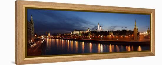 Moscow, Panorama, Kremlin, Moscow, in the Evening-Catharina Lux-Framed Premier Image Canvas