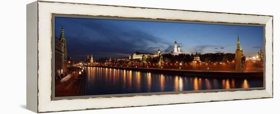 Moscow, Panorama, Kremlin, Moscow, in the Evening-Catharina Lux-Framed Premier Image Canvas