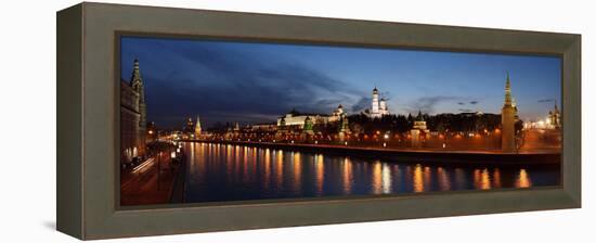 Moscow, Panorama, Kremlin, Moscow, in the Evening-Catharina Lux-Framed Premier Image Canvas