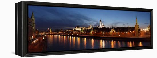 Moscow, Panorama, Kremlin, Moscow, in the Evening-Catharina Lux-Framed Premier Image Canvas