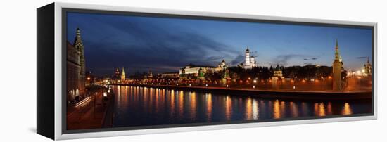 Moscow, Panorama, Kremlin, Moscow, in the Evening-Catharina Lux-Framed Premier Image Canvas