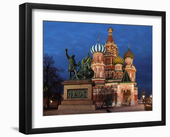 Moscow, Panorama, Red Square, Saint Basil's Cathedral, Evening-Catharina Lux-Framed Photographic Print