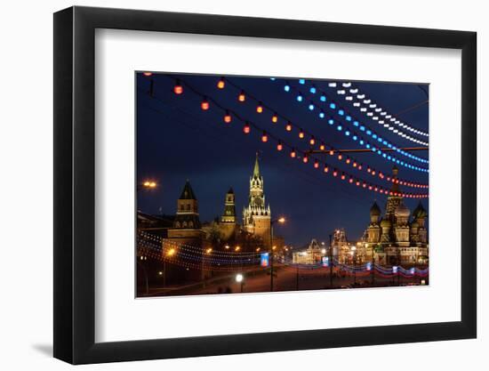 Moscow, Red Square, Kremlin, Saint Basil's Cathedral, Festive Illumination-Catharina Lux-Framed Photographic Print