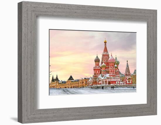 Moscow Red Square & Kremlin-null-Framed Premium Giclee Print