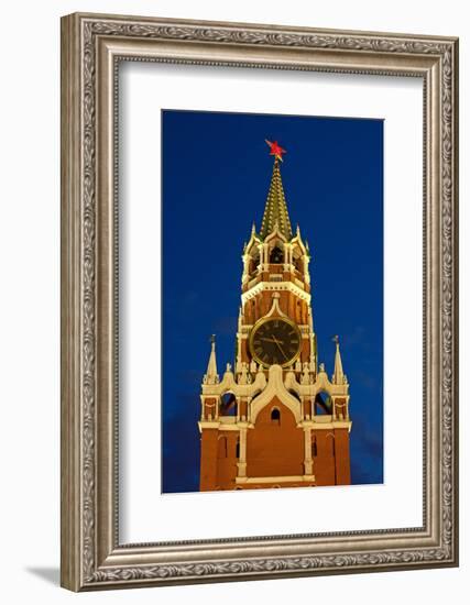 Moscow, Red Square, Redeemer Tower, at Night-Catharina Lux-Framed Photographic Print