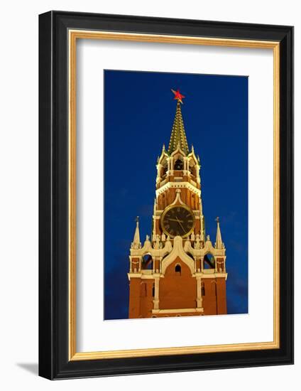 Moscow, Red Square, Redeemer Tower, at Night-Catharina Lux-Framed Photographic Print