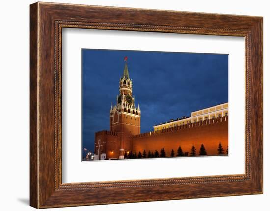 Moscow, Red Square, Redeemer Tower, at Night-Catharina Lux-Framed Photographic Print