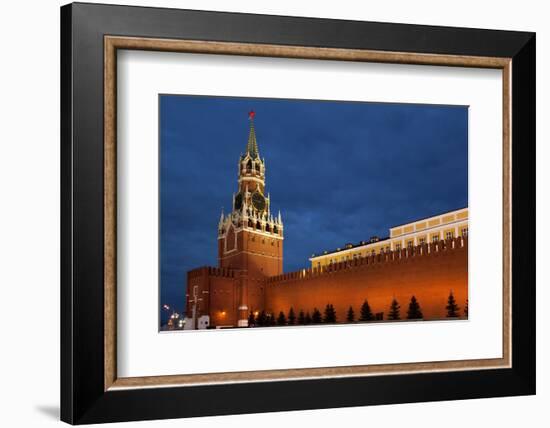 Moscow, Red Square, Redeemer Tower, at Night-Catharina Lux-Framed Photographic Print