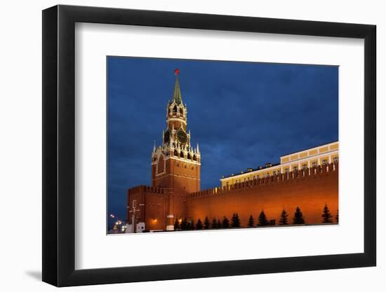 Moscow, Red Square, Redeemer Tower, at Night-Catharina Lux-Framed Photographic Print