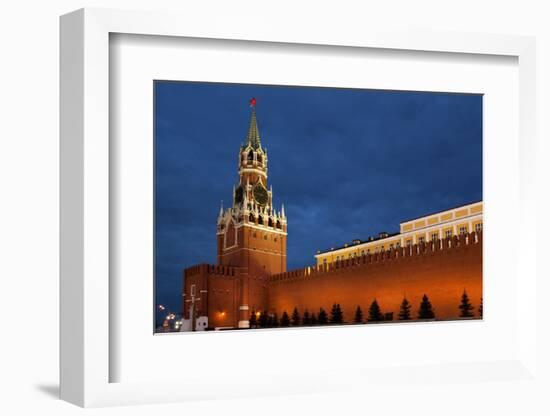 Moscow, Red Square, Redeemer Tower, at Night-Catharina Lux-Framed Photographic Print