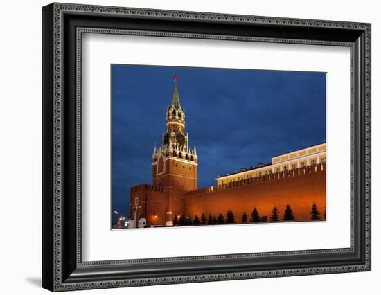 Moscow, Red Square, Redeemer Tower, at Night-Catharina Lux-Framed Photographic Print