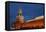 Moscow, Red Square, Redeemer Tower, at Night-Catharina Lux-Framed Premier Image Canvas