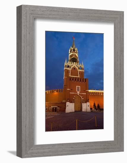 Moscow, Red Square, Redeemer Tower, at Night-Catharina Lux-Framed Photographic Print