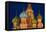 Moscow, Red Square, Saint Basil's Cathedral, Bulbous Spires, at Night-Catharina Lux-Framed Premier Image Canvas