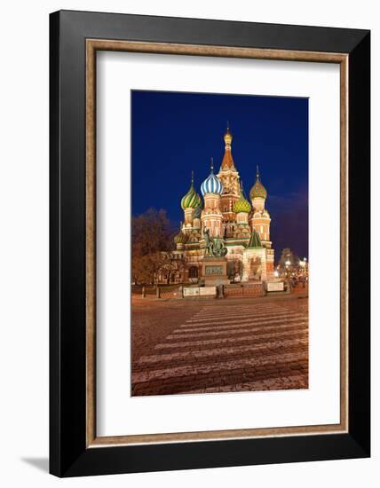 Moscow, Red Square, Saint Basil's Cathedral, by Night-Catharina Lux-Framed Photographic Print