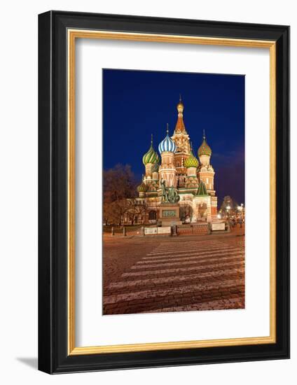 Moscow, Red Square, Saint Basil's Cathedral, by Night-Catharina Lux-Framed Photographic Print