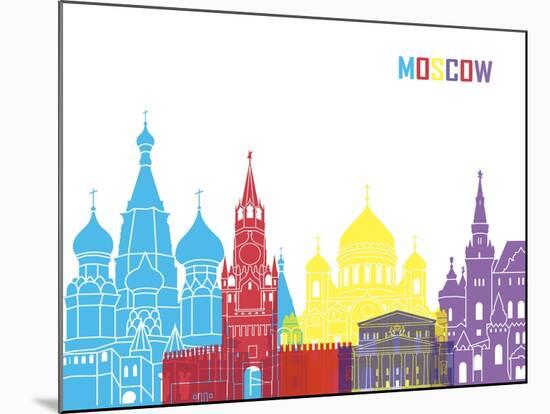 Moscow Skyline Pop-paulrommer-Mounted Art Print