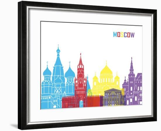 Moscow Skyline Pop-paulrommer-Framed Art Print