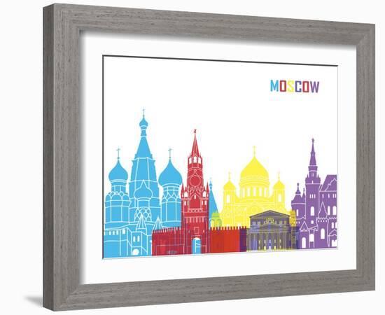 Moscow Skyline Pop-paulrommer-Framed Art Print