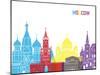 Moscow Skyline Pop-paulrommer-Mounted Art Print