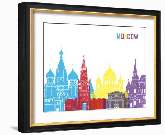 Moscow Skyline Pop-paulrommer-Framed Art Print