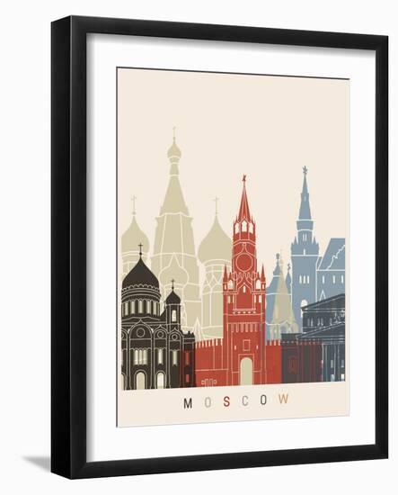 Moscow Skyline Poster-paulrommer-Framed Art Print