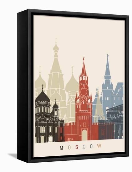 Moscow Skyline Poster-paulrommer-Framed Stretched Canvas