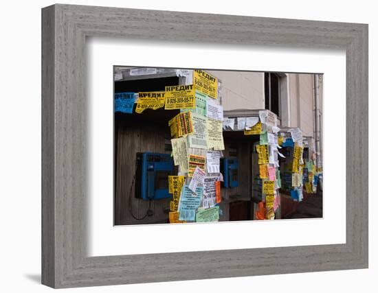 Moscow, Slips of Paper and Messages at Telephone Boxes-Catharina Lux-Framed Photographic Print